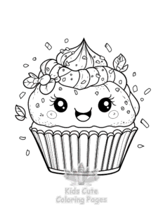 Cute Kawaii Ice Cream coloring page for classroom activities
