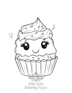 Free printable Cute Kawaii Ice Cream coloring page for kids