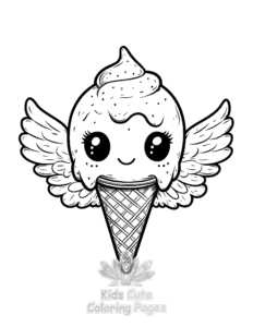 Free Cute Kawaii Ice Cream coloring pages to print at home