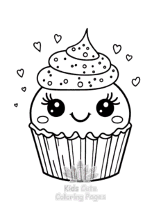 Free printable Cute Kawaii Ice Cream coloring page for kids