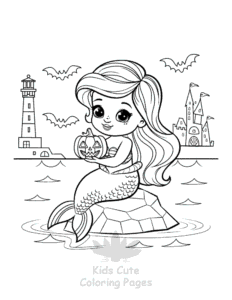 Printable Cute Mermaid coloring sheet for preschoolers