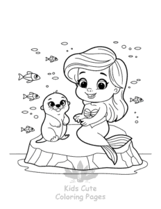 Cute Mermaid coloring page for classroom activities