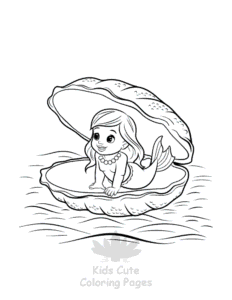 Cute Mermaid coloring page for boys, printable at home