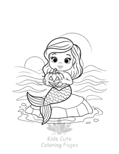 Cute Mermaid coloring page for classroom activities
