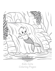 Cute Mermaid coloring page for boys, printable at home