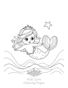 Cute Mermaid coloring page for classroom activities