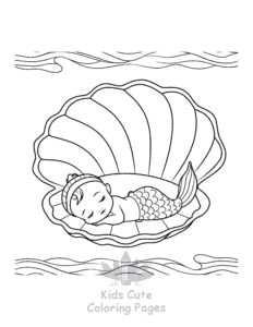 Printable Cute Mermaid coloring sheet for preschoolers