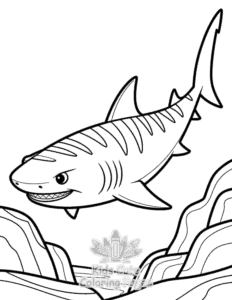 Free printable Cute Ocean Animals coloring page for kids