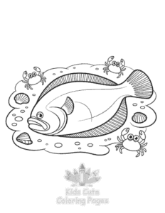 Cute Ocean Animals coloring page for boys, printable at home