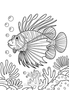 Simple Cute Ocean Animals coloring page for toddlers