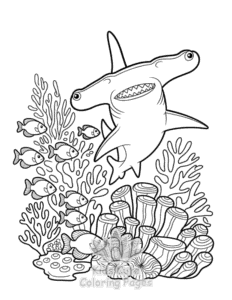 Cute Ocean Animals coloring page for boys, printable at home