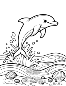 Cute Ocean Animals coloring page for boys, printable at home
