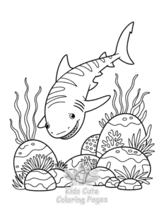 Free printable Cute Ocean Animals coloring page for kids