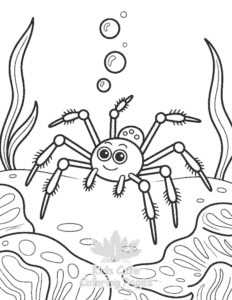 Printable Cute Ocean Animals coloring sheet for preschoolers