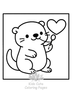 Cute Sea Otters coloring page for classroom activities