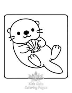 Cute Sea Otters coloring page for boys, printable at home