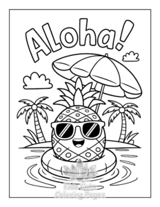 Simple Cute Summer coloring page for toddlers