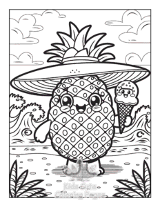 Free printable Cute Summer coloring page for kids