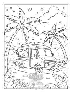 Cute Summer coloring page for girls, free to print