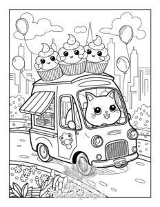 Printable Cute Summer coloring sheet for preschoolers