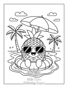 Simple Cute Summer coloring page for toddlers