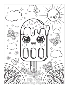 Free printable Cute Summer coloring page for kids