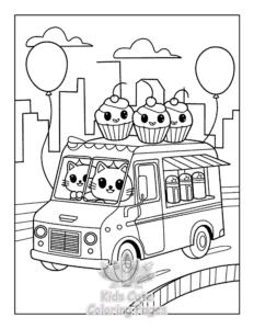 Cute Summer coloring page for girls, free to print