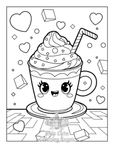 Simple Cute Summer coloring page for toddlers