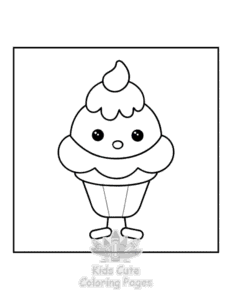 Dessert coloring page for girls, free to print