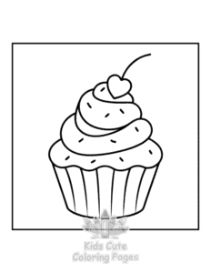 Simple Dessert coloring page for toddlers