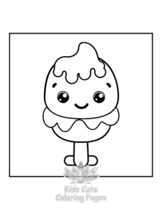 Printable Dessert coloring sheet for preschoolers