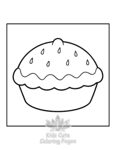 Simple Dessert coloring page for toddlers