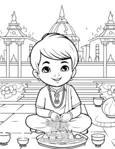 Simple Diwali coloring page for toddlers
