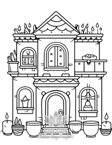 Simple Diwali coloring page for toddlers