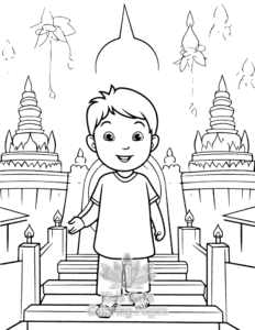 Diwali coloring page for boys, printable at home