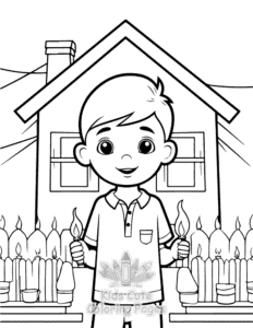 Printable Diwali coloring sheet for preschoolers
