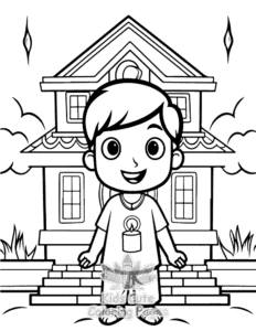 Diwali coloring page for girls, free to print