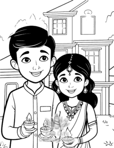 Free Diwali coloring pages to print at home