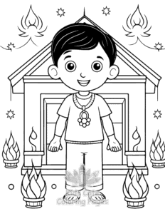 Simple Diwali coloring page for toddlers