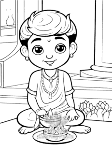 Free printable Diwali coloring page for kids