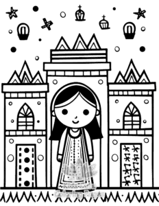 Free printable Diwali coloring page for kids
