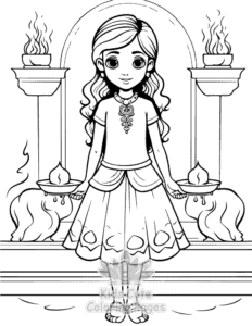 Easy Diwali coloring sheet for young children