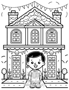 Diwali coloring page for girls, free to print