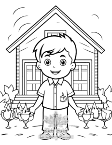 Easy Diwali coloring sheet for young children