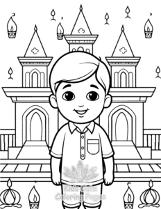Free printable Diwali coloring page for kids