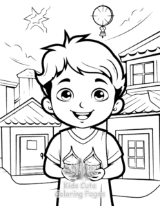 Simple Diwali coloring page for toddlers