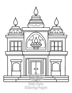 Simple Diwali coloring page for toddlers