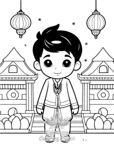 Easy Diwali coloring sheet for young children