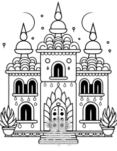 Diwali coloring page for girls, free to print