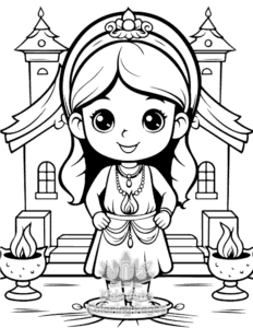Free printable Diwali coloring page for kids